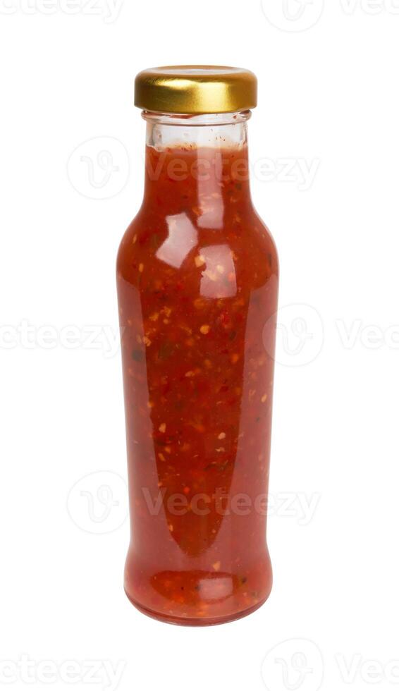hot sauce on white photo