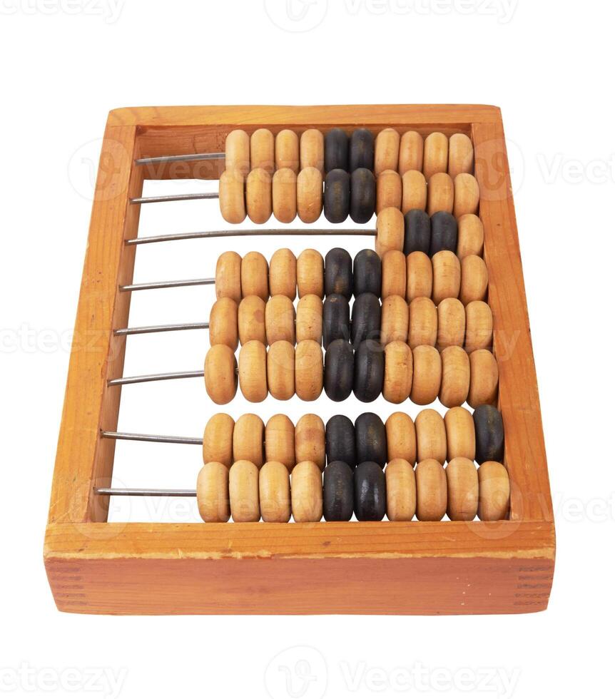 wooden abacus isolated on white photo