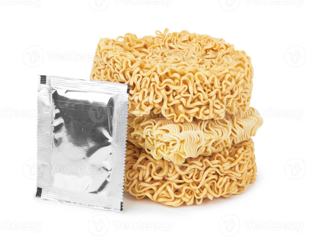 instant noodles on a white background photo