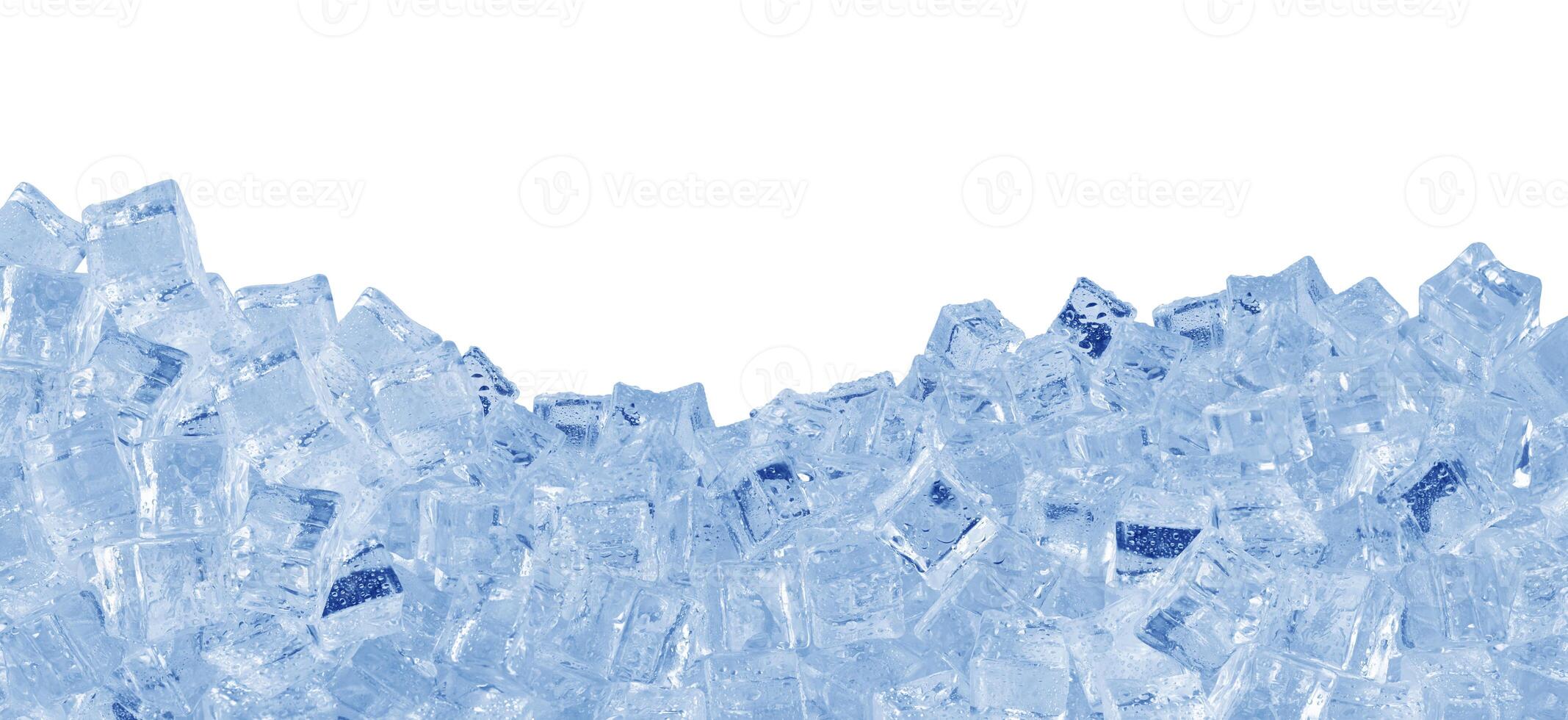 Ice cubes on white photo