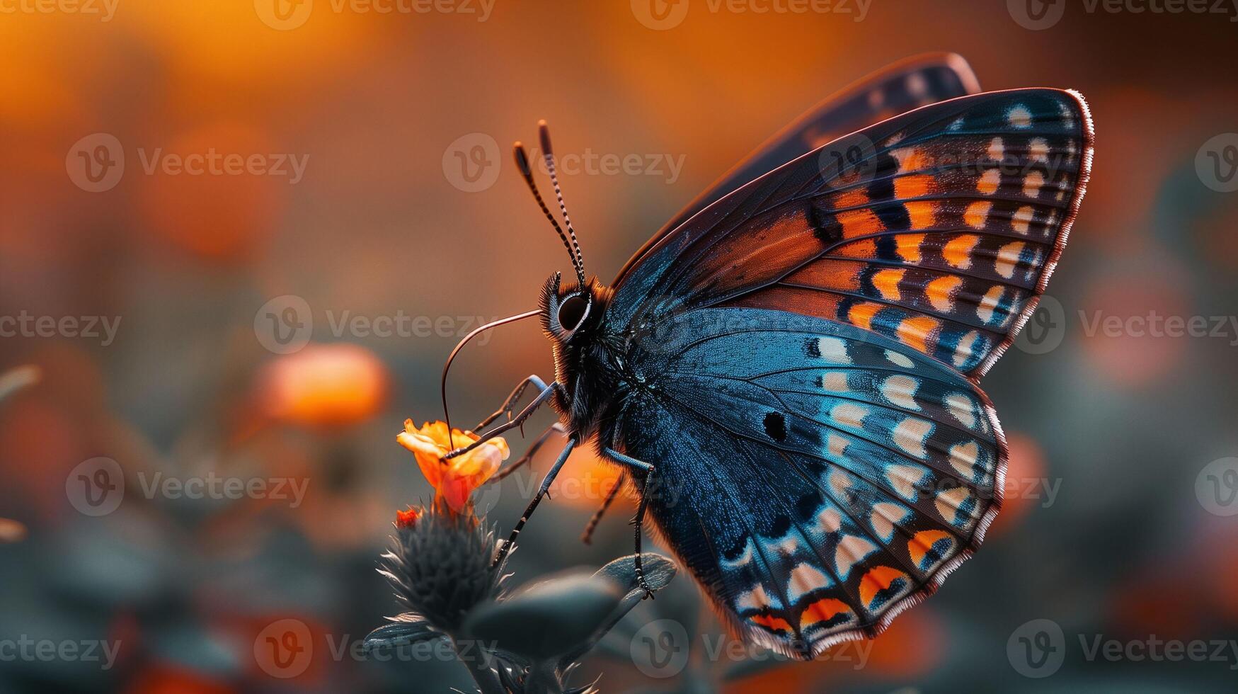 AI generated Butterfly on the Flower photo