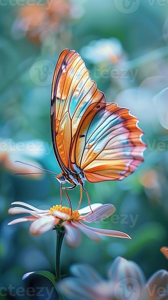 ai generado mariposa en el flor foto