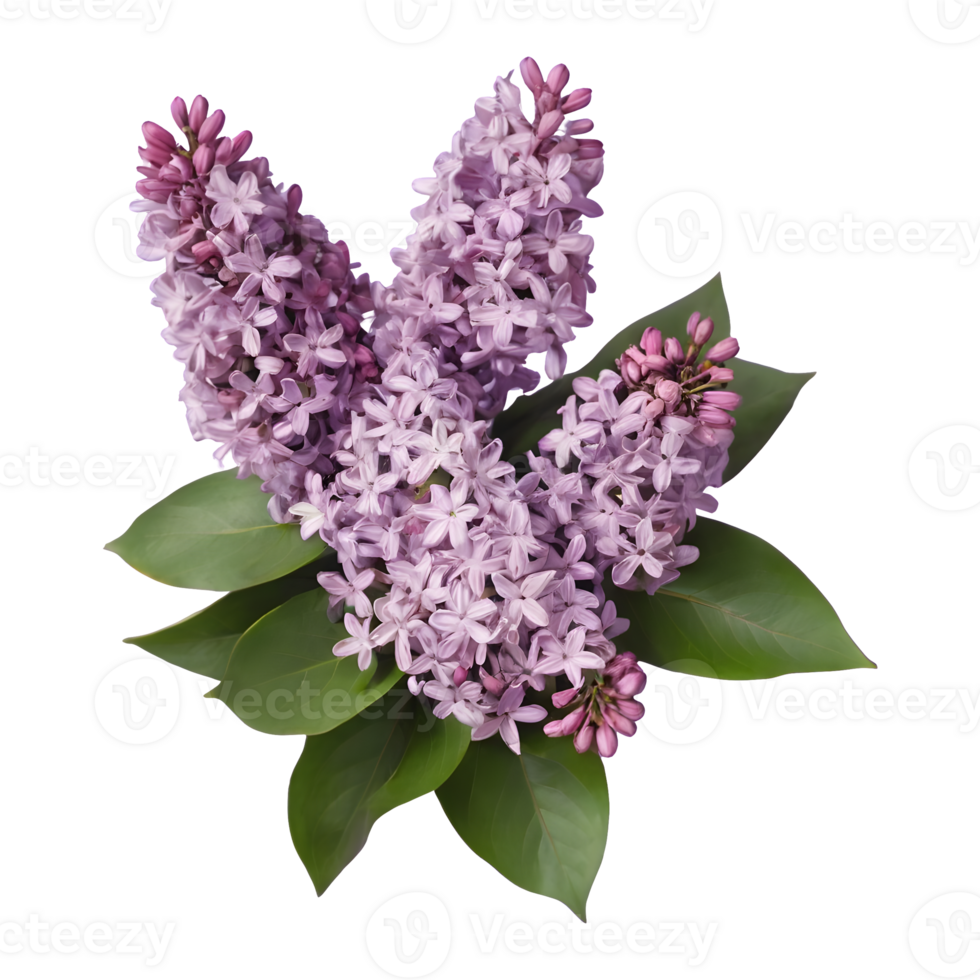 AI generated lilac flower bunch isolated png