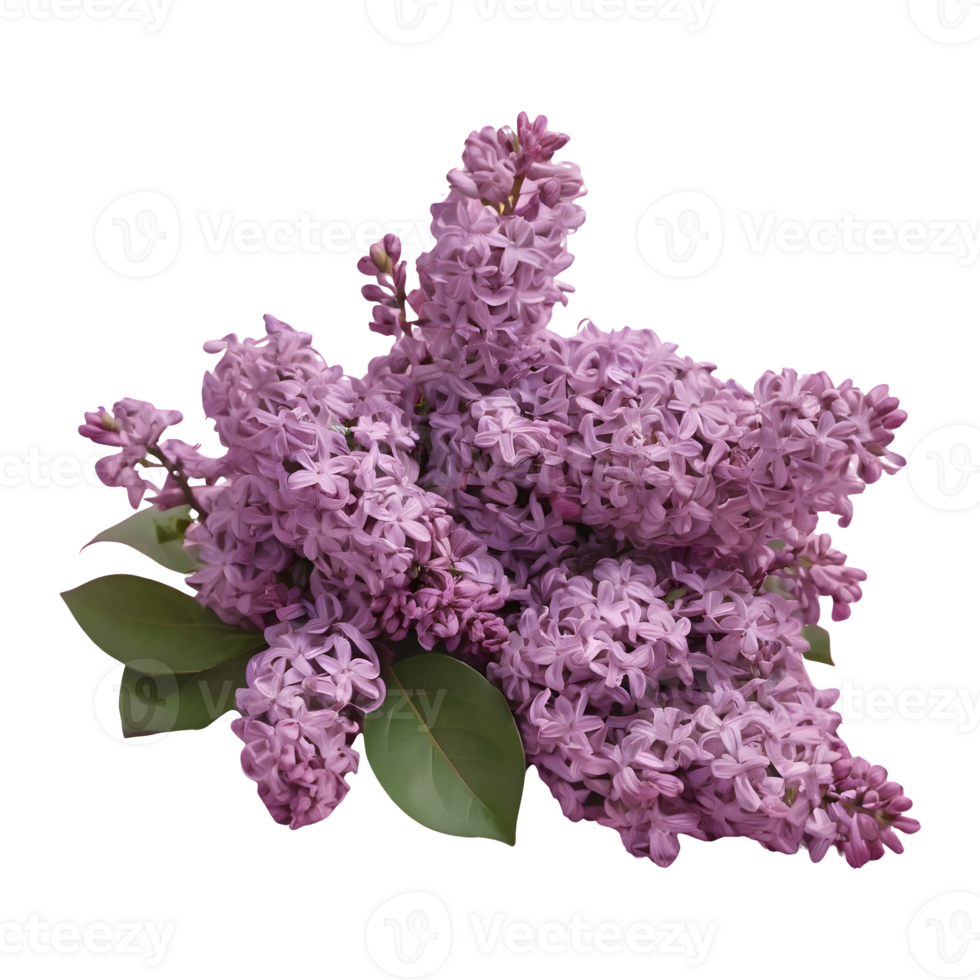 AI generated lilac flower bunch isolated png