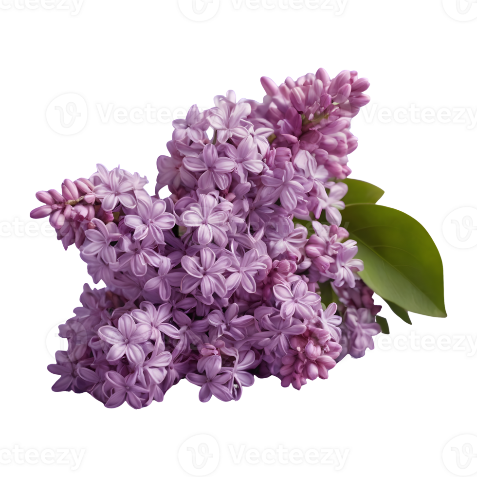 AI generated lilac flower bunch isolated png