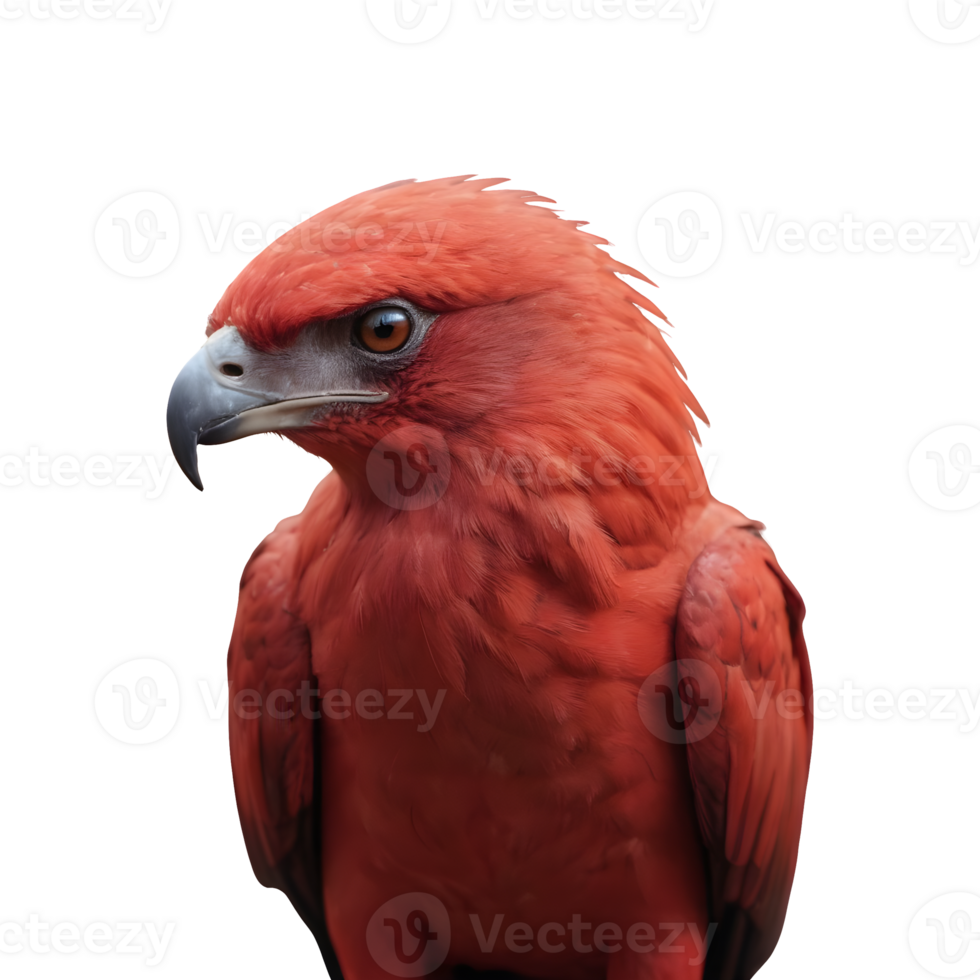 AI generated A picture of a crimson bird of prey isolated png