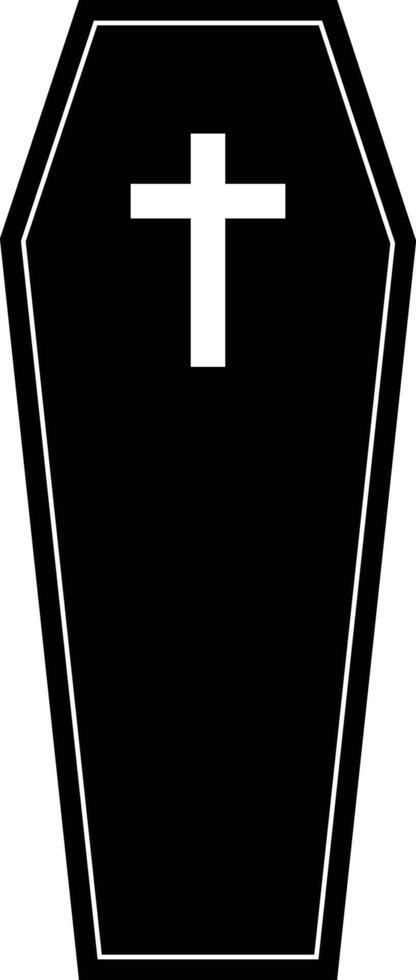 sencillo ataúd negro aislado icono. vector