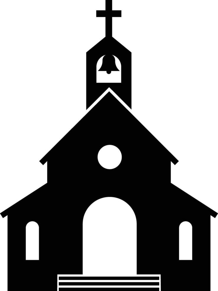 Christian, Catholic Church Silhouette Icon vector