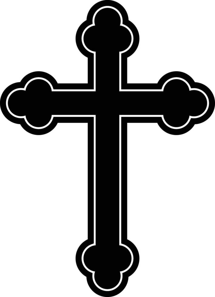 Stylish Christian Holy Cross Icon. vector