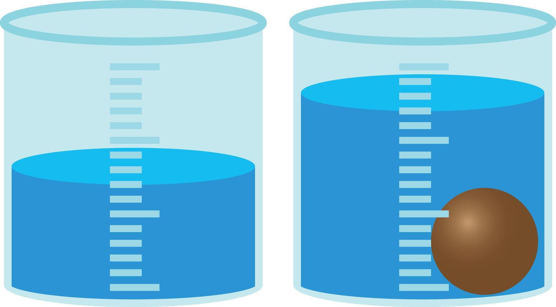 Volume Displacement Physics Illustration Diagram. vector