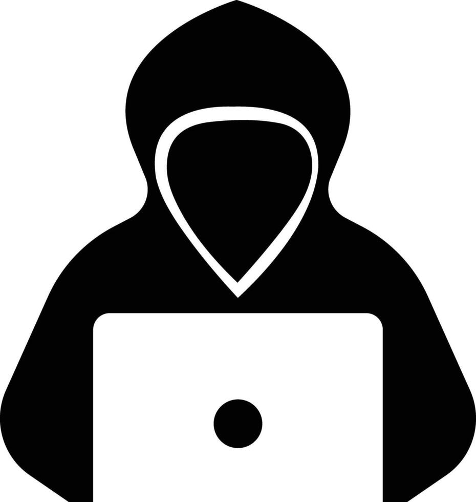 anónimo delito, cibernético, Internet hacker icono vector