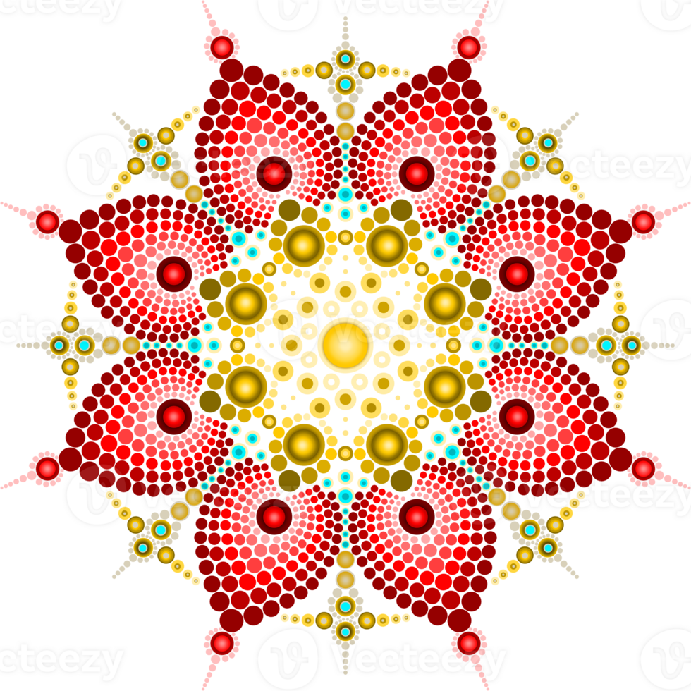 mandala cor pontos abstrato fundo com flores png