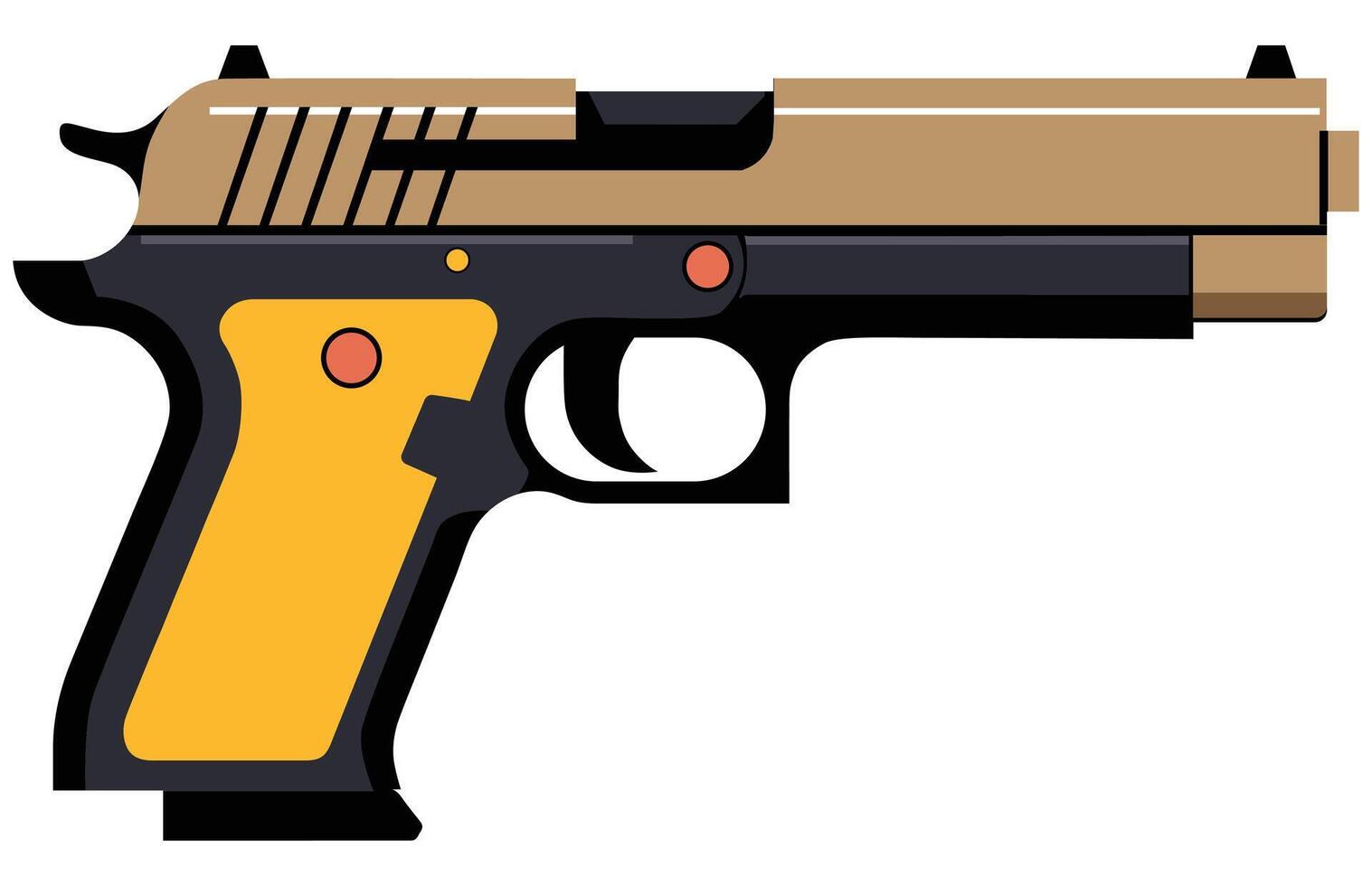 pistola arma icono vector ilustración, ilustración de automático pistola silueta