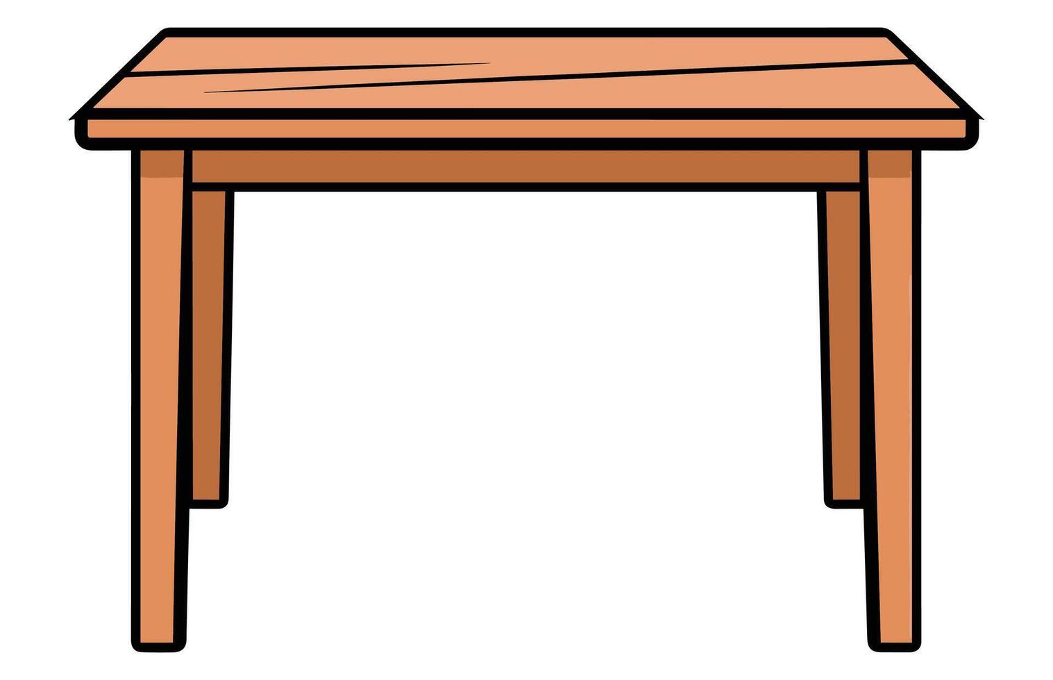 de madera mesa aislado ilustración, mesa de madera hogar moderno decoración mueble vector