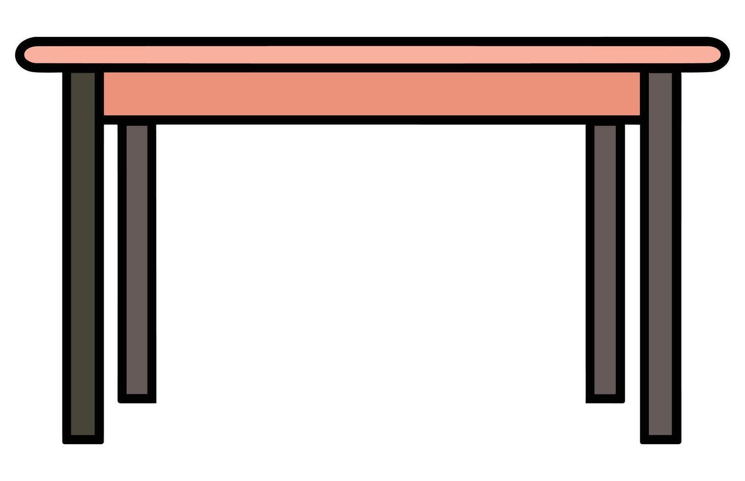 Wooden table isolated illustration, table wooden home modern decoration furniture vector