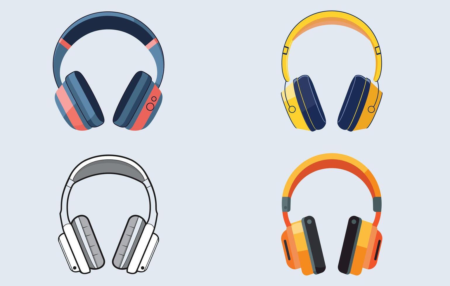 auriculares inalámbrico vector aislado. juventud Moda hipster frio auriculares ilustración en minimalista estilo.