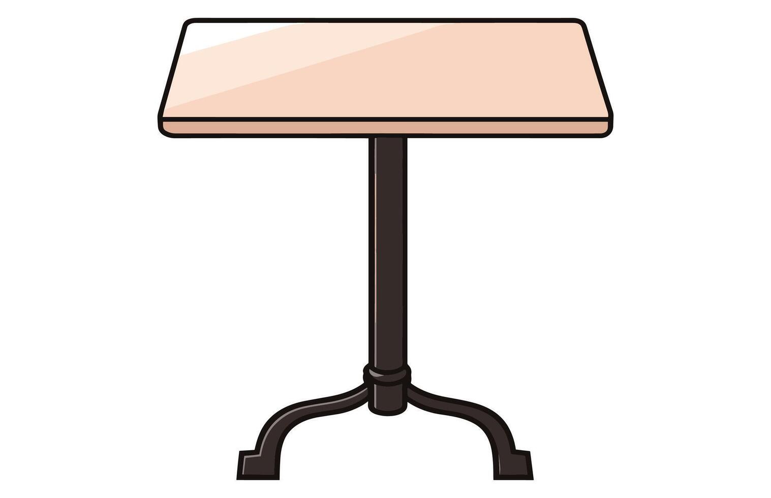 Wooden table isolated illustration, table wooden home modern decoration furniture vector