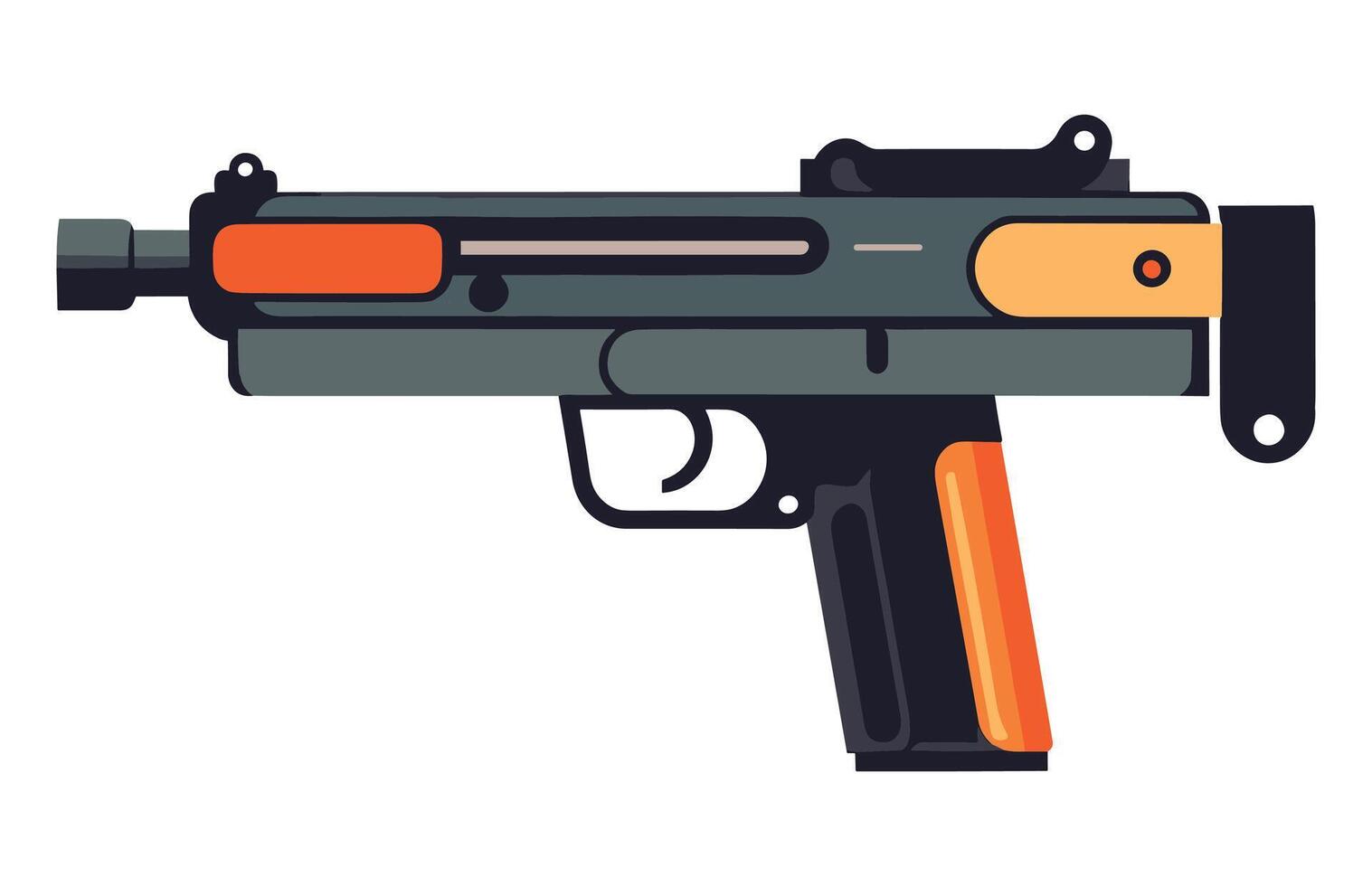 metralleta pistola vector colocar, metralleta mano pistola armas valores ilustración conjunto