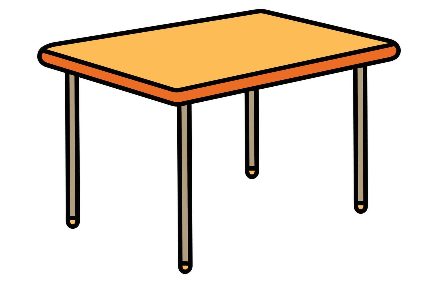 Wooden table isolated illustration, table wooden home modern decoration furniture vector