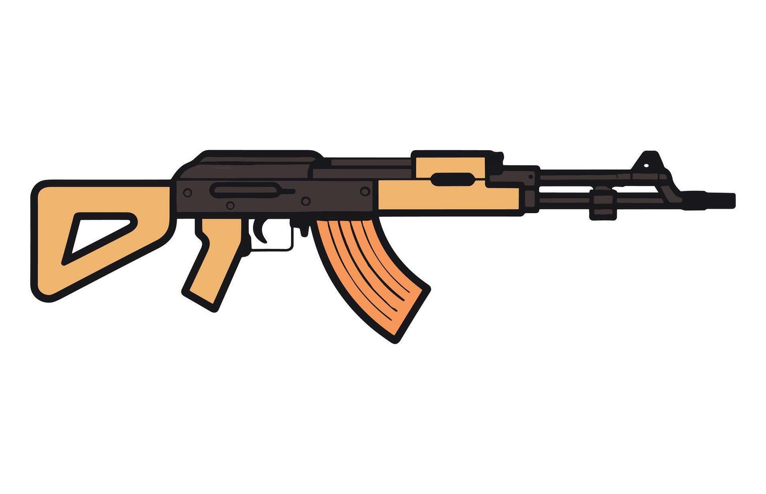 ak47 icono. kalashnikov máquina pistola vector ilustración. Alaska 47 automático rifle vector