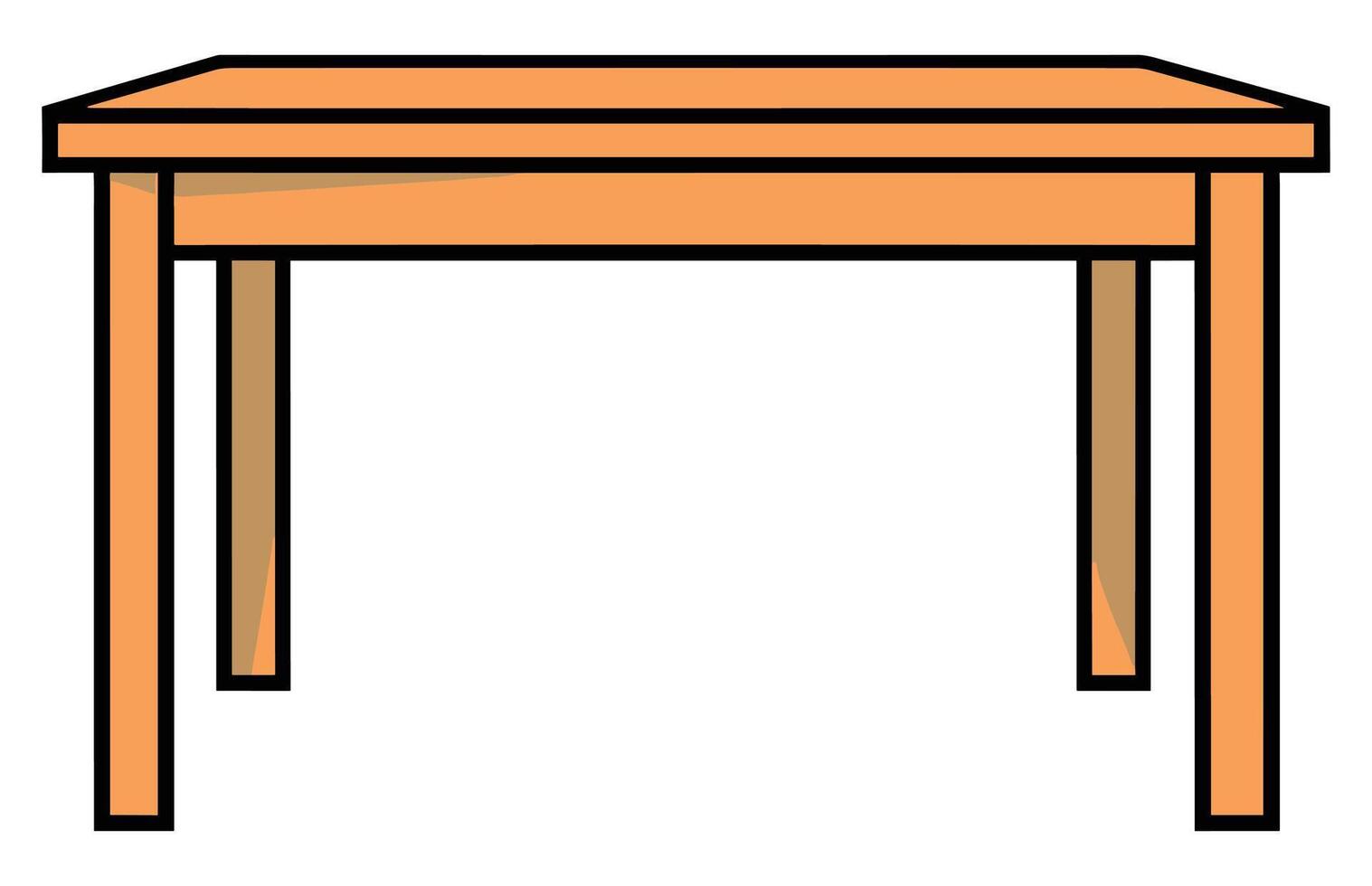 Wooden table isolated illustration, table wooden home modern decoration furniture vector