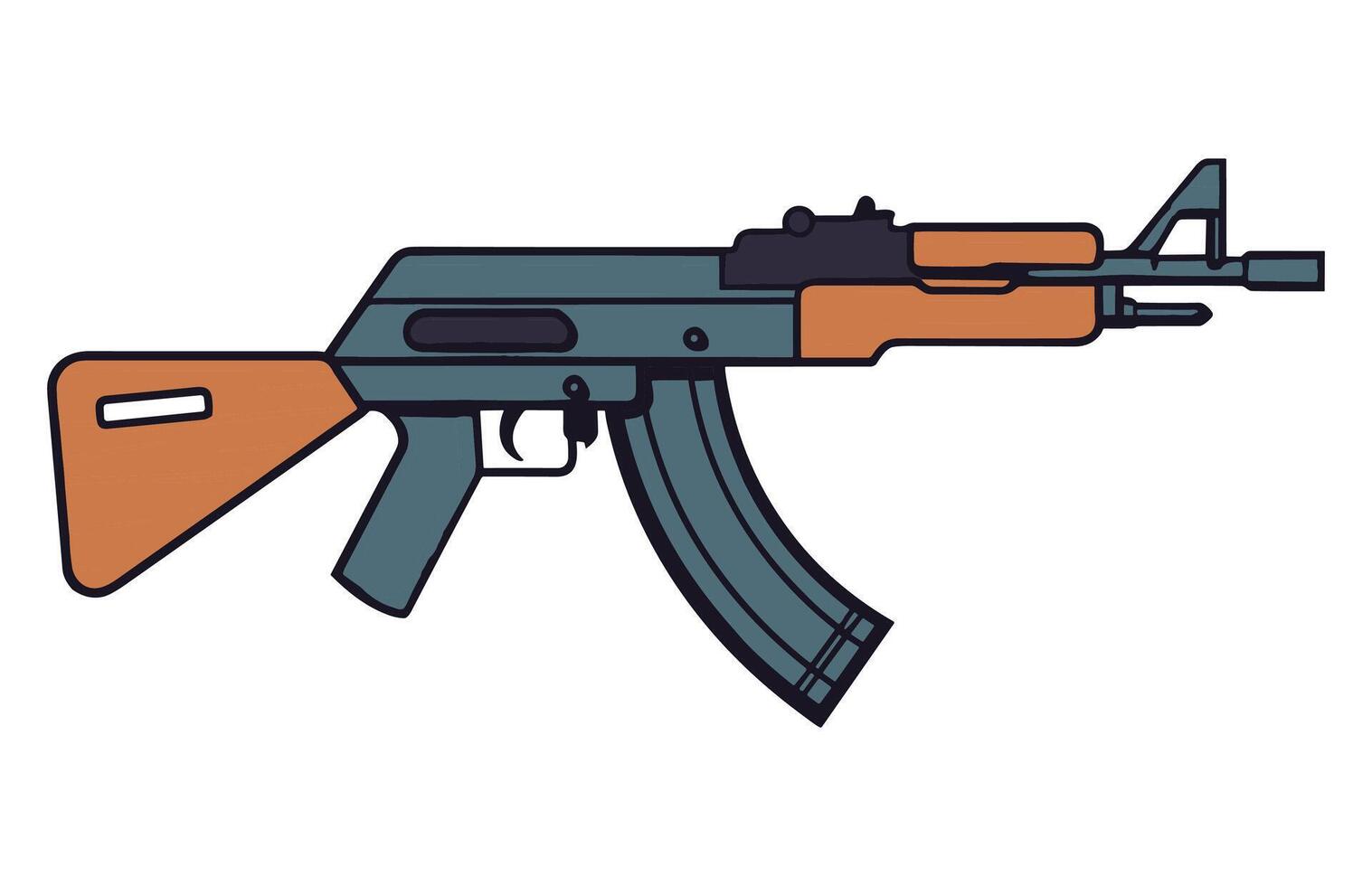 ak47 icono. kalashnikov máquina pistola vector ilustración. Alaska 47 automático rifle vector