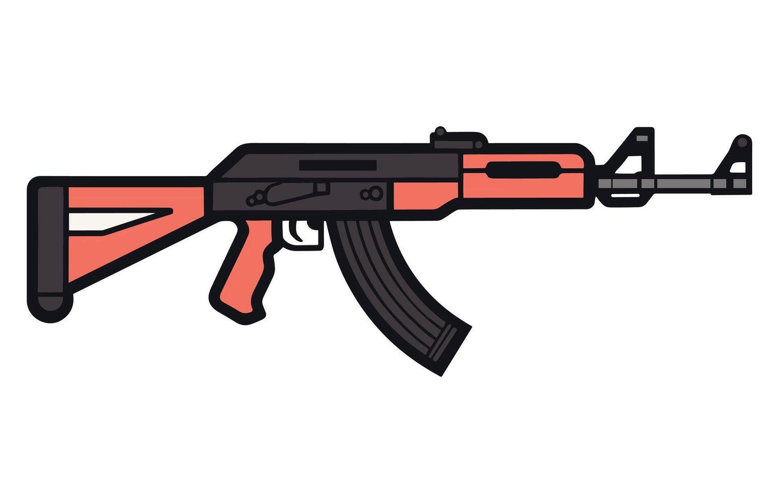 ak47 icono. kalashnikov máquina pistola vector ilustración. Alaska 47 automático rifle vector