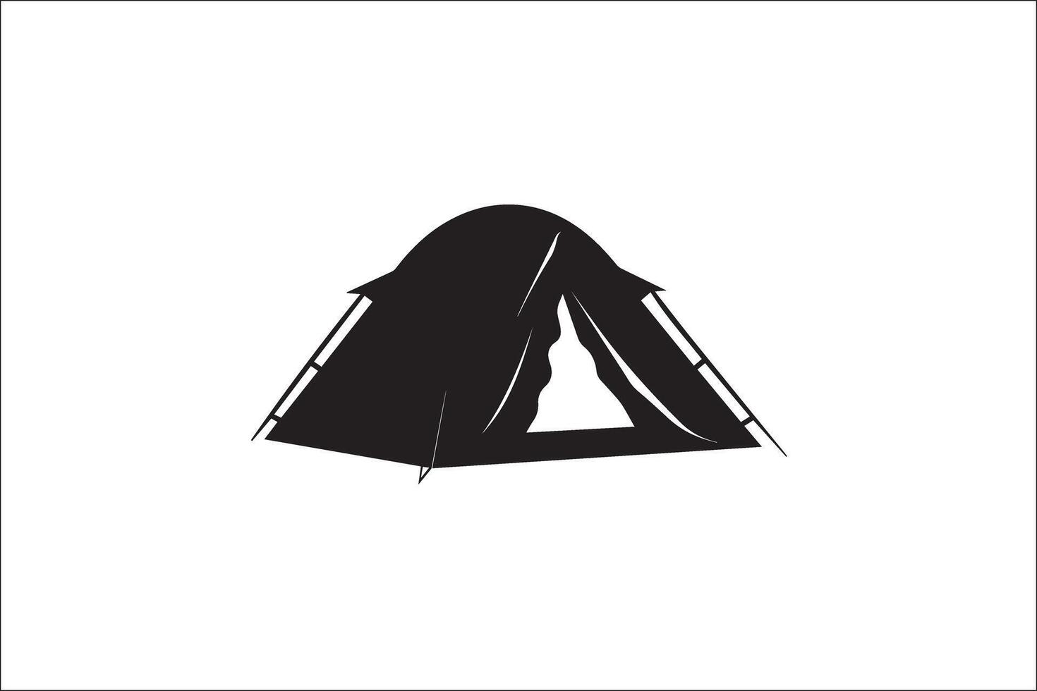 Camping elements vector silhouette, Camping tent, Camping cam, Camping bus, van, tree