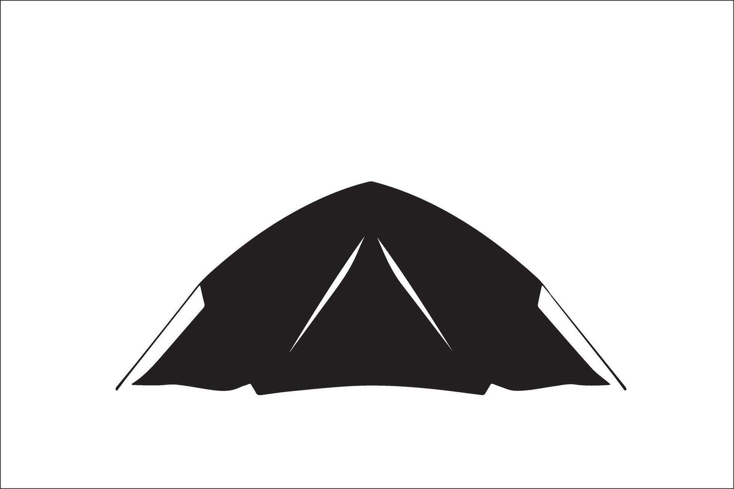 Camping elements vector silhouette, Camping tent, Camping cam, Camping bus, van, tree