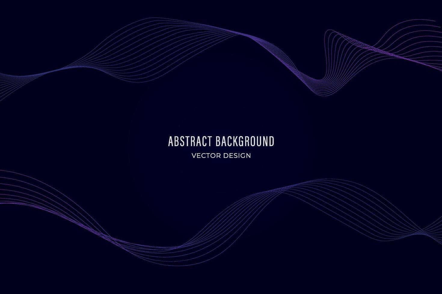 Abstract blue purple gradient flowing wave lines with light effect on dark blue background. Dynamic wave. Futuristic technology concept. Suit for poster, banner, cover, web, flyer. Vector illustration