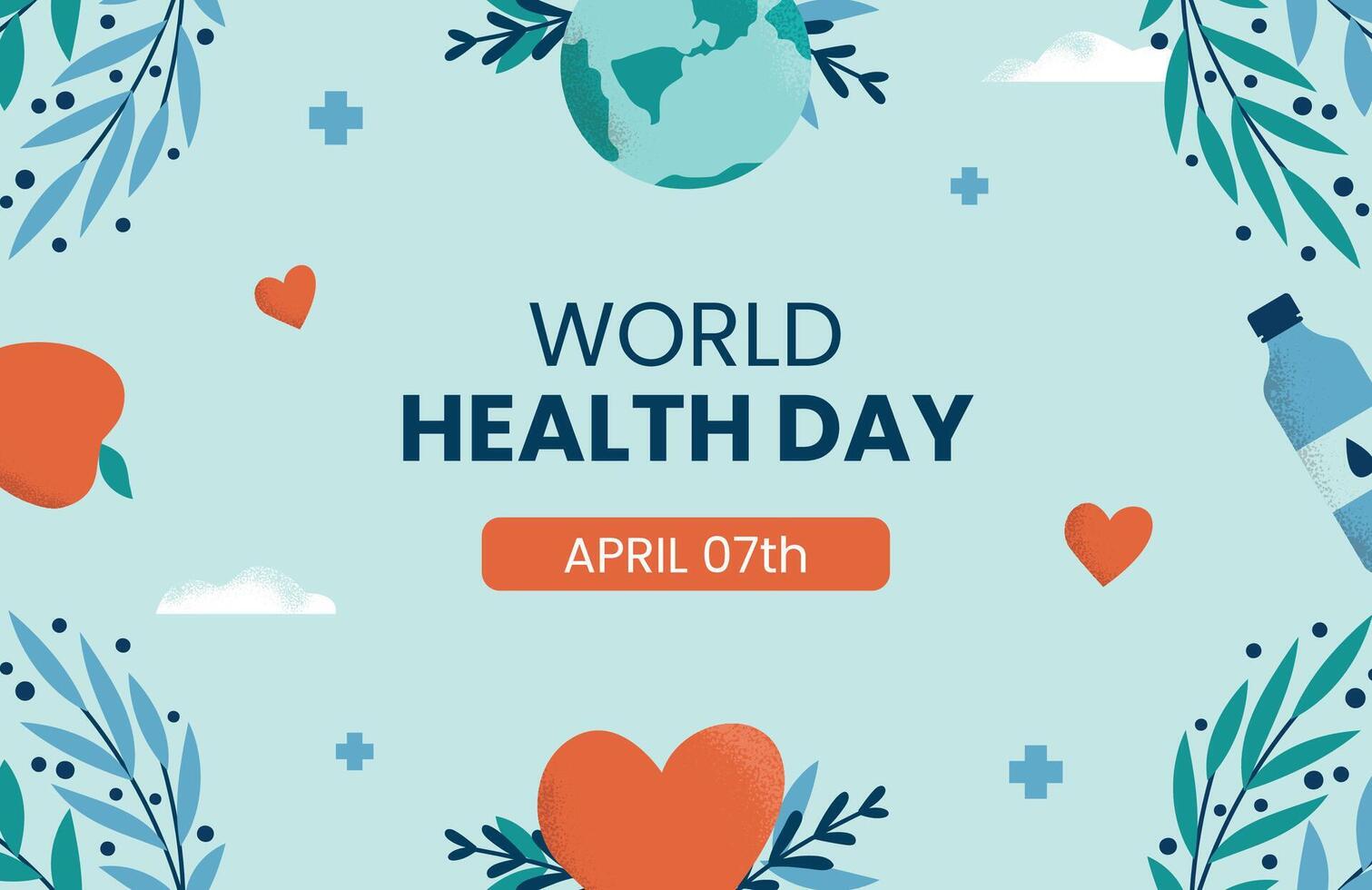 Hand drawn background for world health day celebration vector