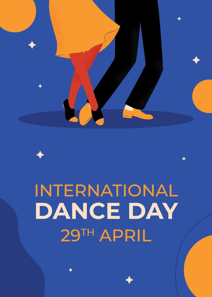 Hand drawn international dance day illustration vertical poster vector