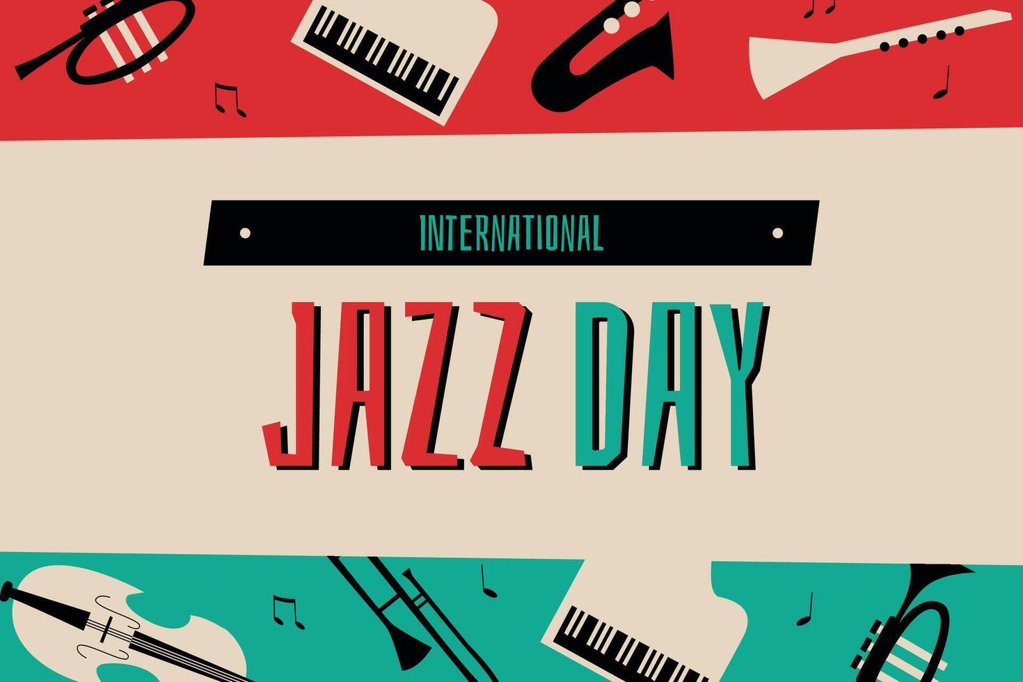 Hand drawn international jazz day illustration background vector