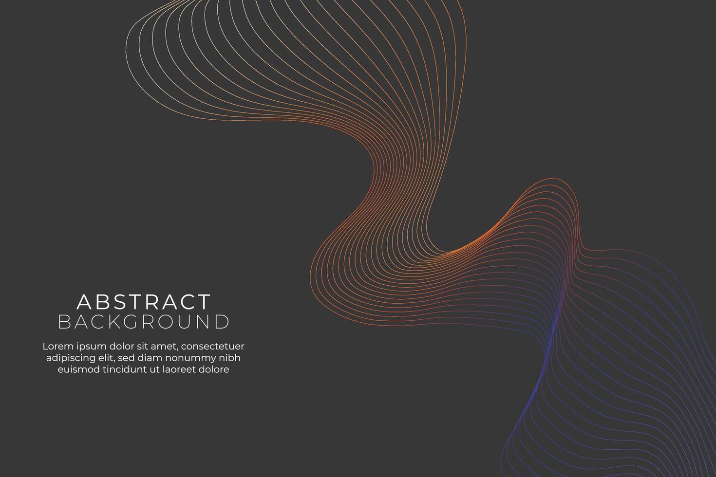 Abstract glowing wave lines on dark background. Dynamic wave pattern. Modern gradient flowing wavy lines. Futuristic technology concept. Suit for banner, poster, brochure, cover, flyer, website vector