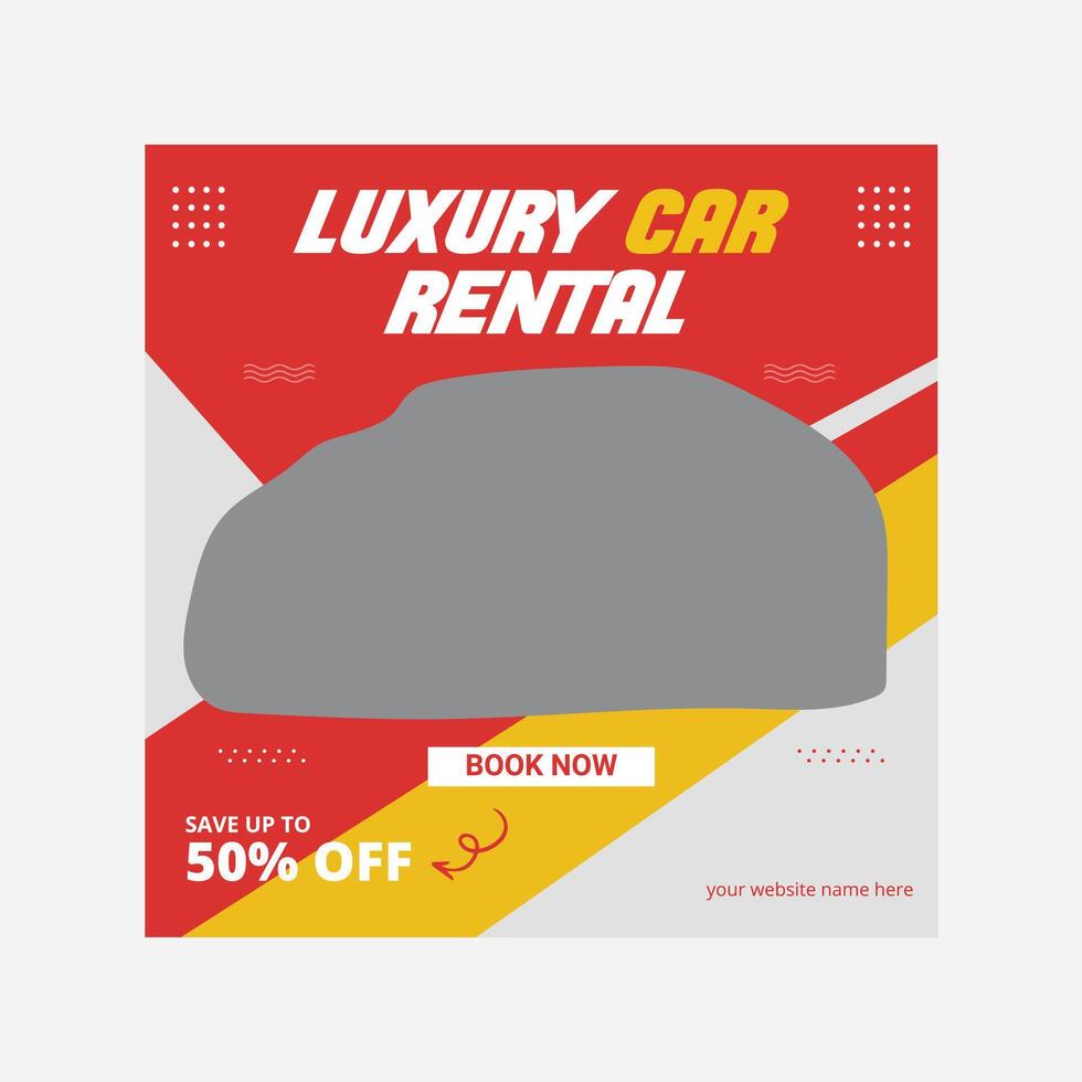 Car rental social media post template banner for promotion vector