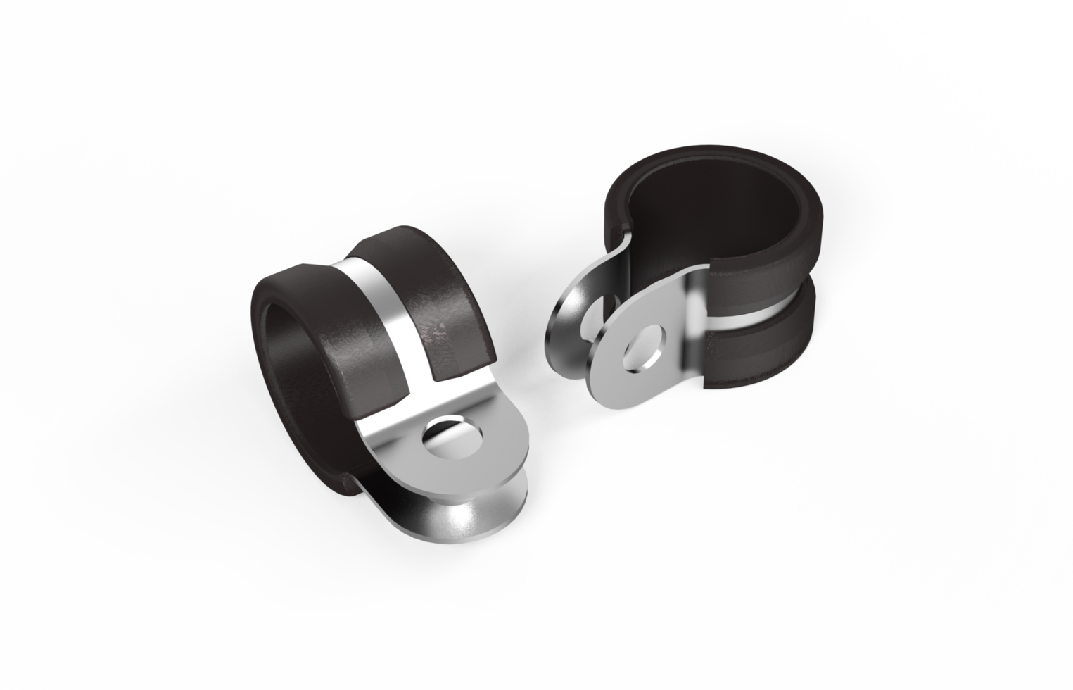 3D illustration of Cable Mounting Hose Pipe Clamp. png