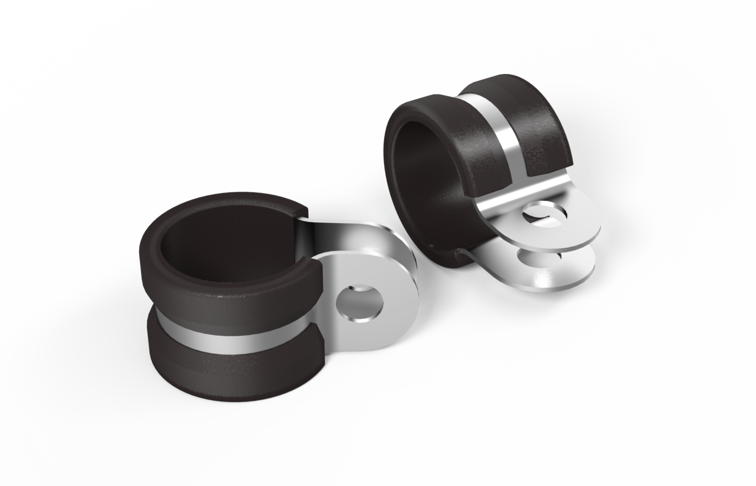 3D illustration of Cable Mounting Hose Pipe Clamp. png