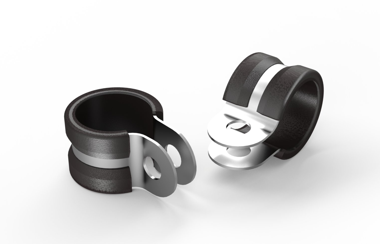 3D illustration of Cable Mounting Hose Pipe Clamp. png