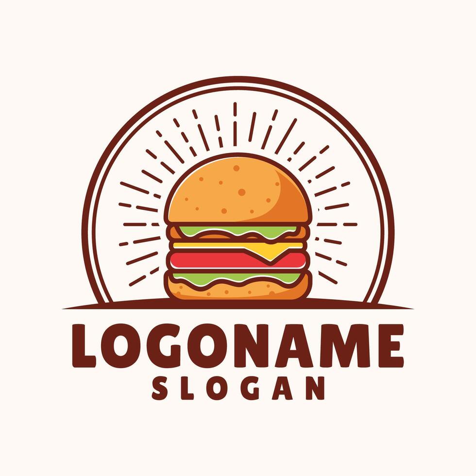 burger logo template, Suitable for restaurant and cafe vector