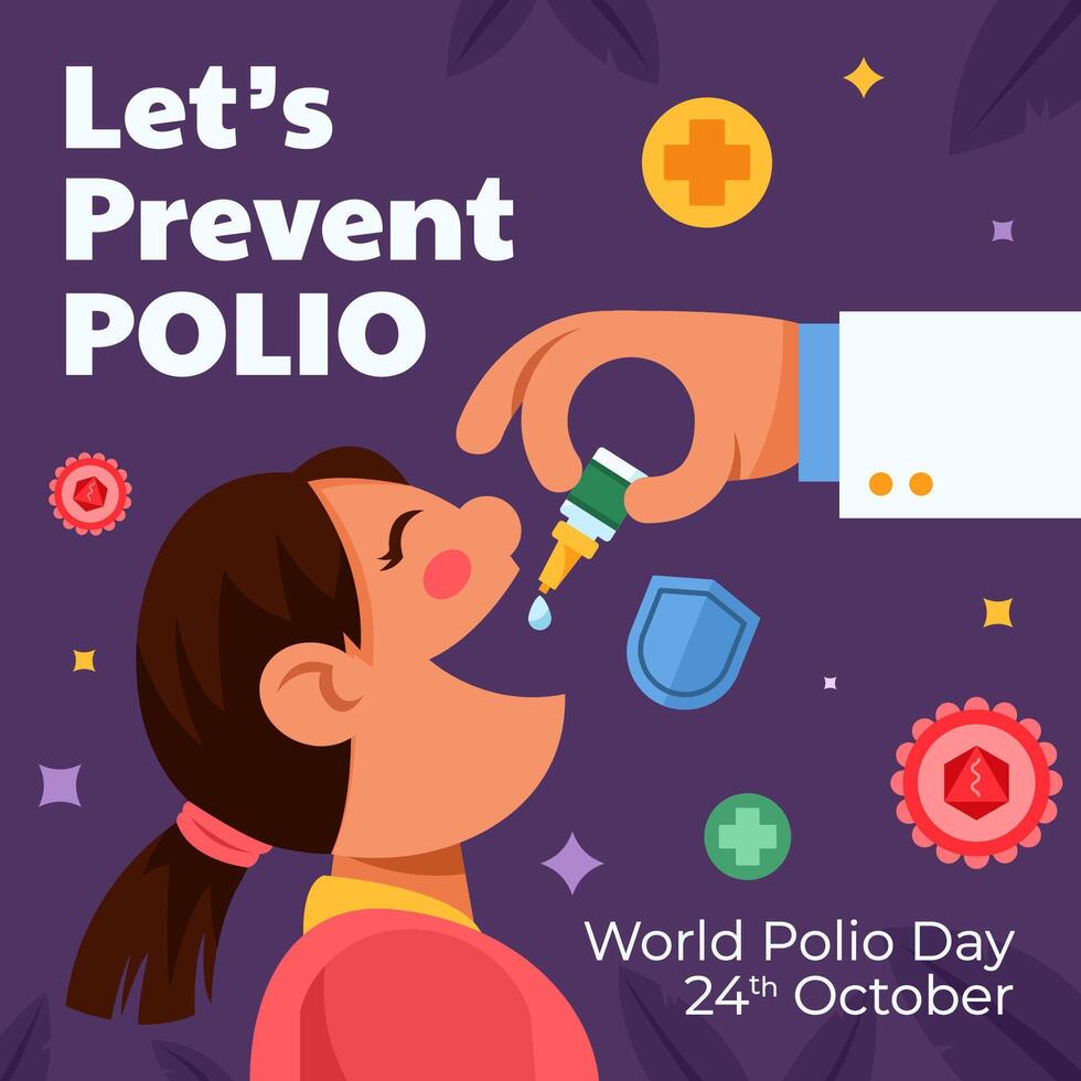 Dropping Polio Vaccine To Prevent Virus vector