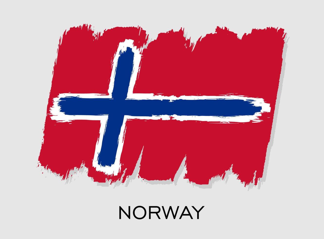 Norway flag brush stroke design. National flag of Norway vector