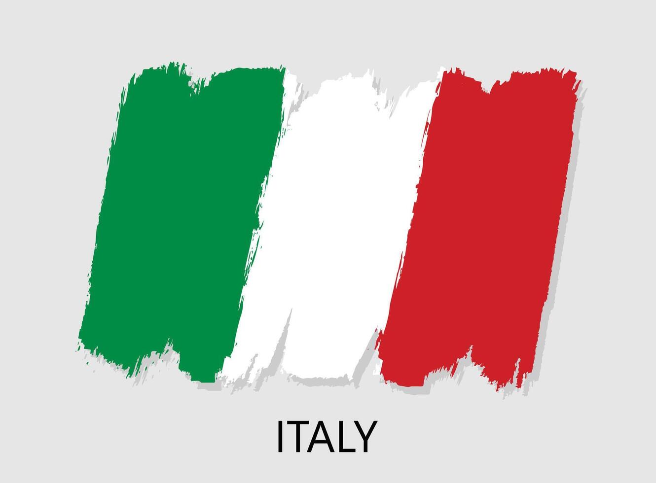 Italian's flag brush stroke design. National flag of Italy. vector