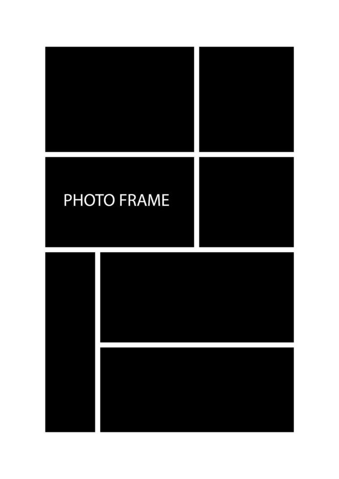 Black Photo Frame Collage Collection Template Design vector