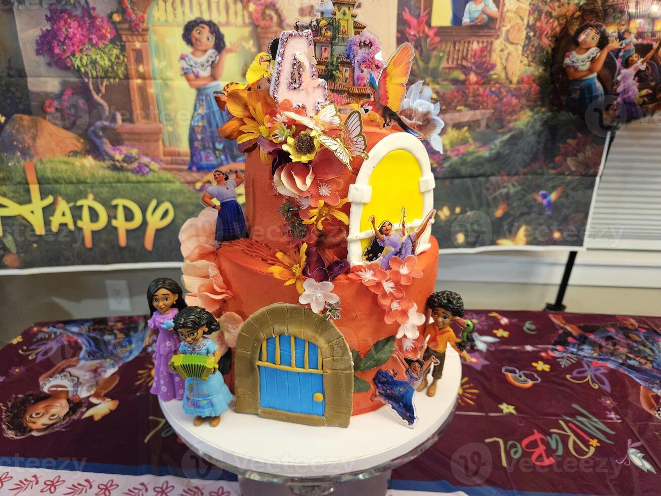 Encanto themed birthday party and birthday cake photo