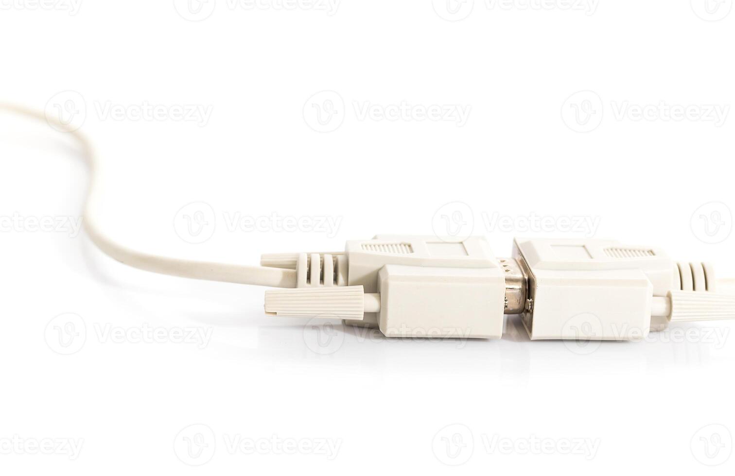 VGA input cable  connector with white cord photo