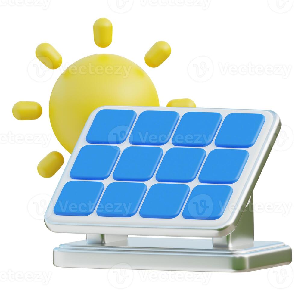 Solar panel 3D icon photo