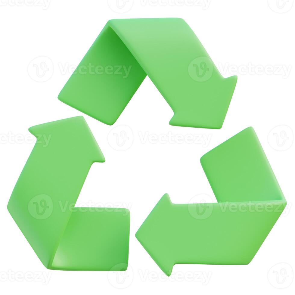 Green recycling symbol 3D icon photo