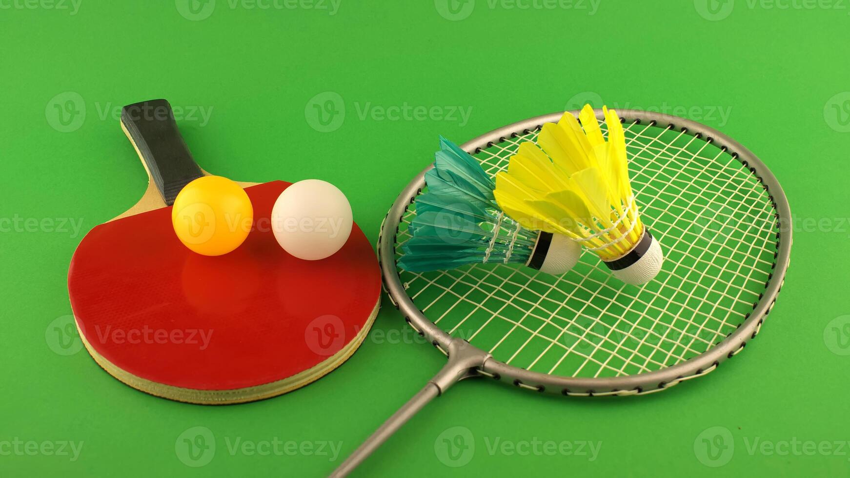 Sports equipment for table tennis and badminton photo