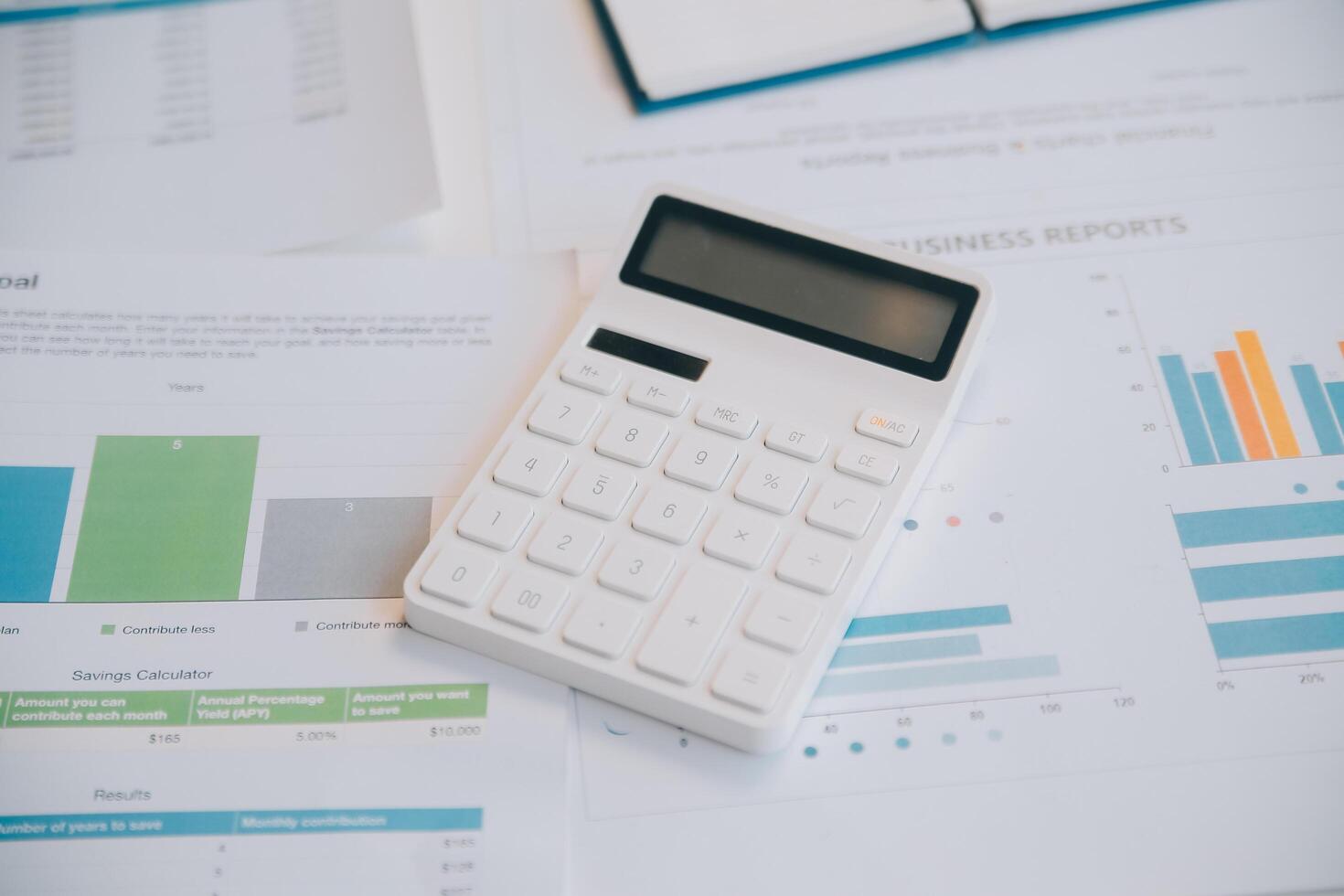 Business team collaboration discussing working analyzing with financial data and marketing growth report graph in team, presentation and brainstorming to strategy planning making profit of company. photo
