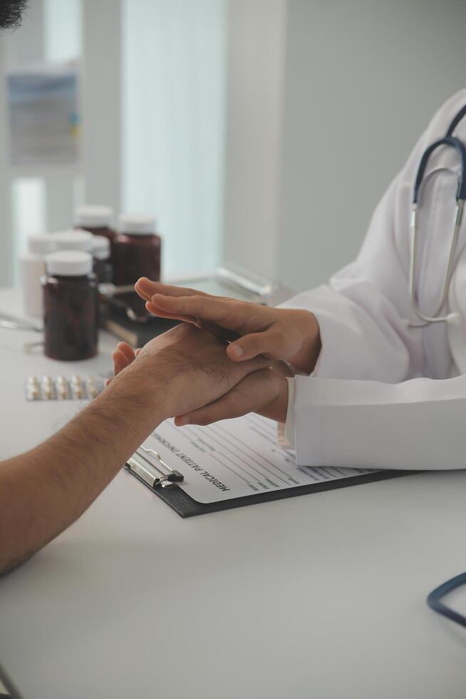 Homecare nursing service and elderly people cardiology healthcare. Close up of young hispanic female doctor nurse check mature caucasian man patient heartbeat using stethoscope during visit photo